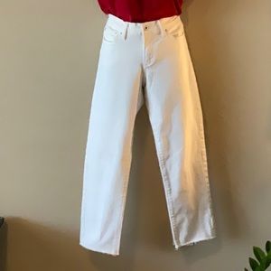 Lucky Brand Jeans Sweet Crop Pure White Distressed Hem Just Like New Lucky Brand